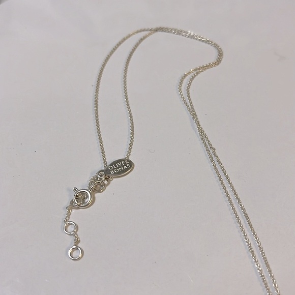 Oliver Bonas Sterl. Silv.925 Chain Necklace Circles Waterfall Pendant - Picture 7 of 8